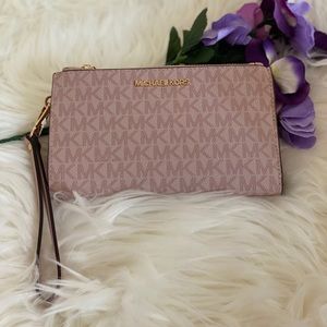 MK JDT LG DoubleZip Wristlet